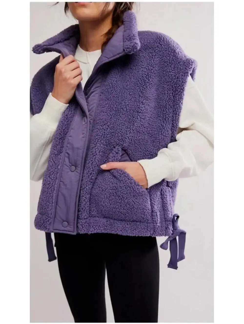 $98 FP Movement Women's Scout It Out Fleece Vest Size XS Graphite NWT - Picture 4 of 13